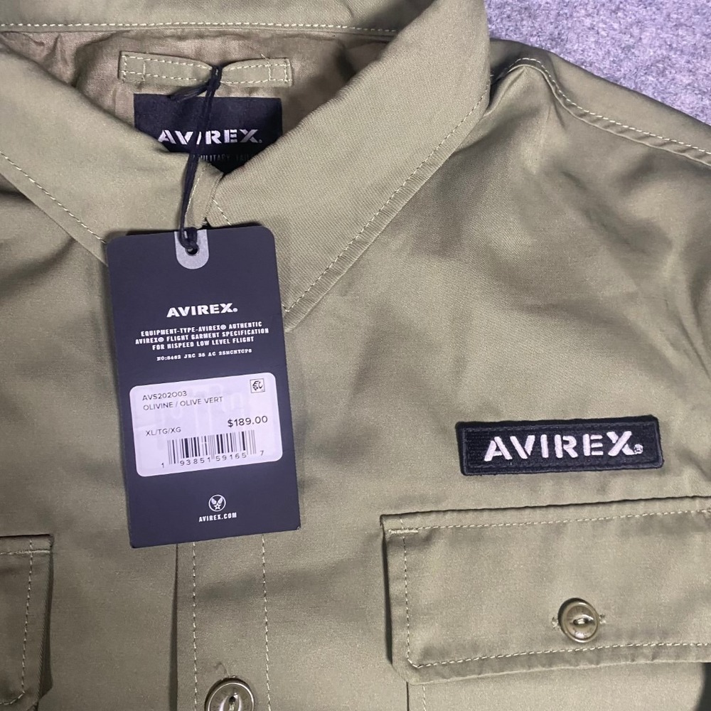 AVIREX Dragon Parachute Military Jacket Mens XL Olive Green Embroidered NWT - Picture 4 of 16